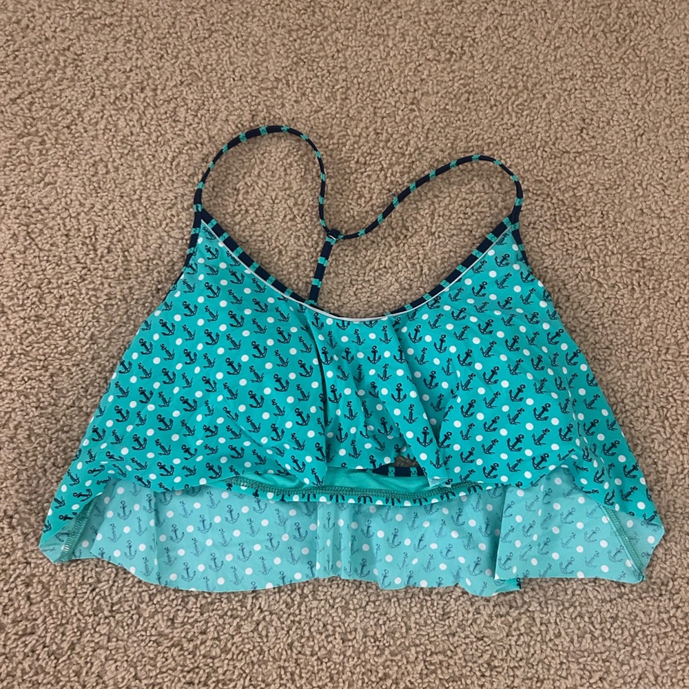 Sperry Teal Anchor Print Top